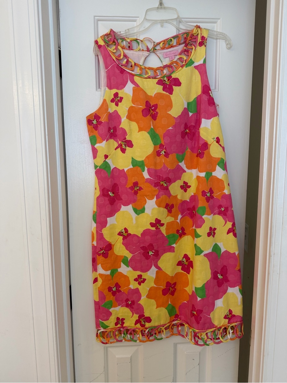 Lilly Pulitzer Sleeveless Floral Dress in Pink, Yellow & Orange